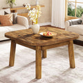31.5 Inch Solid Wood Square Coffee Table With Rounded Corners