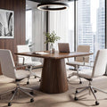 31.5 Inch Square Conference Table Wooden Meeting Room Table With Sturdy Tapered Base For Conference Room
