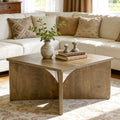 31.5 Inch Square Wood Coffee Table Farmhouse Accent Center Table 31.5 D X 31.5 W X 17.72 H