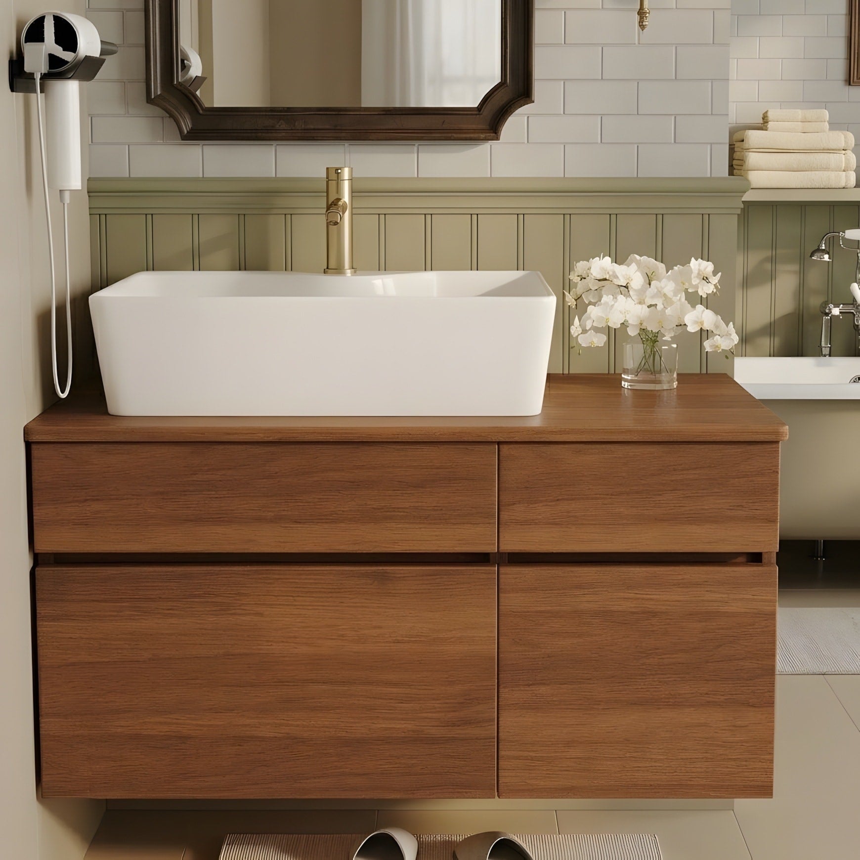 31.5 Inches Floating Single Small Bathroom Vanity With Sink