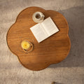 31.5 In Flower Shaped Rattan Coffee Table With Lift Off Lid Storage