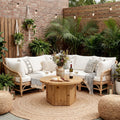 31.5 In. Round Rustic Solid Wood Coffee Table Center Table With Pedestal Base For Living Room