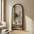 31.5 In. W X 71 In. H Arched Solid Wood Framed Floor Mirror 71 X31.5