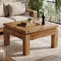 31.5 Farmhouse Coffee Table Square Solid Wood Coffee Table