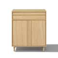31.5 Hazel Oak Manufactured Wood Storage Cabinet With Rubberwood Legs
