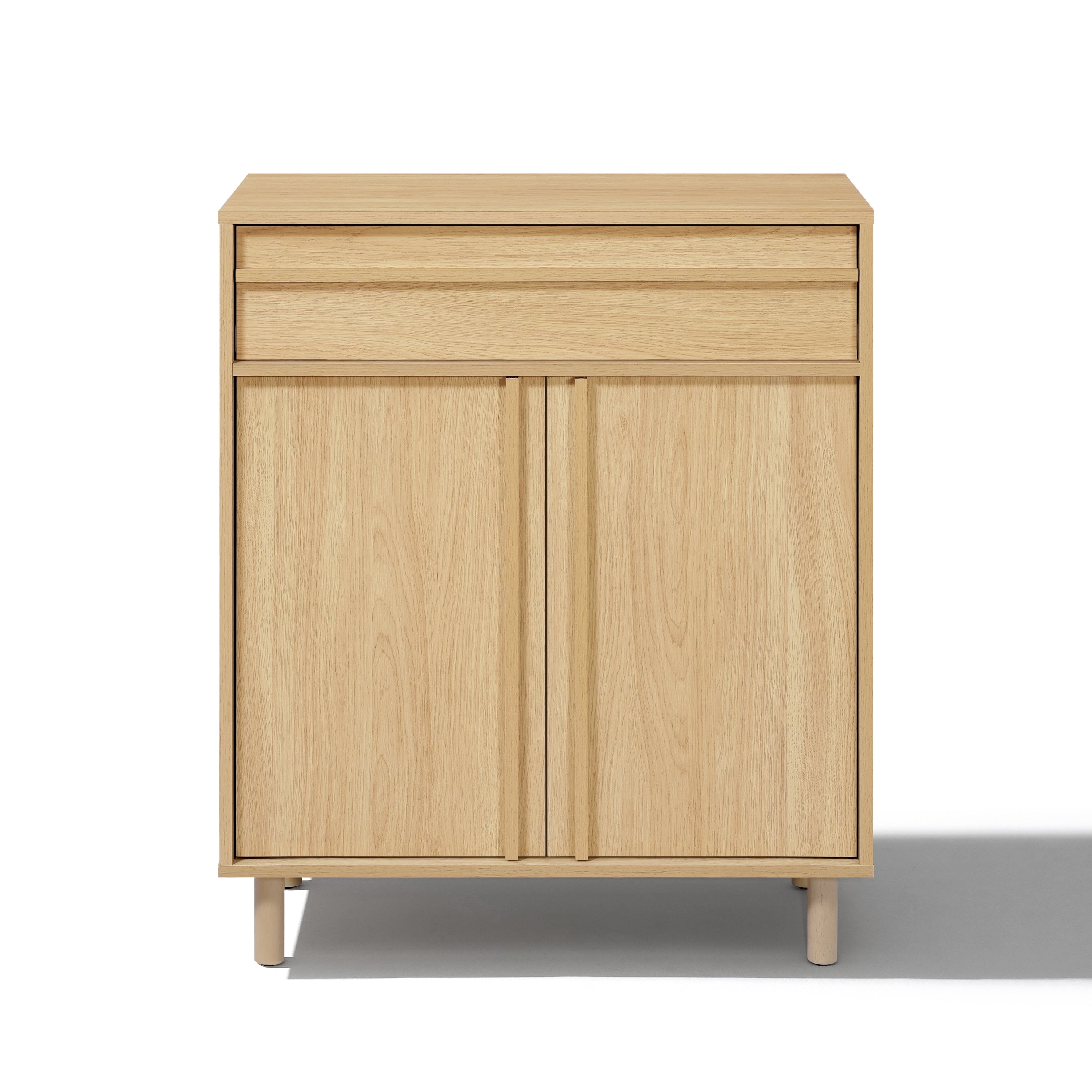 31.5 Hazel Oak Manufactured Wood Storage Cabinet With Rubberwood Legs