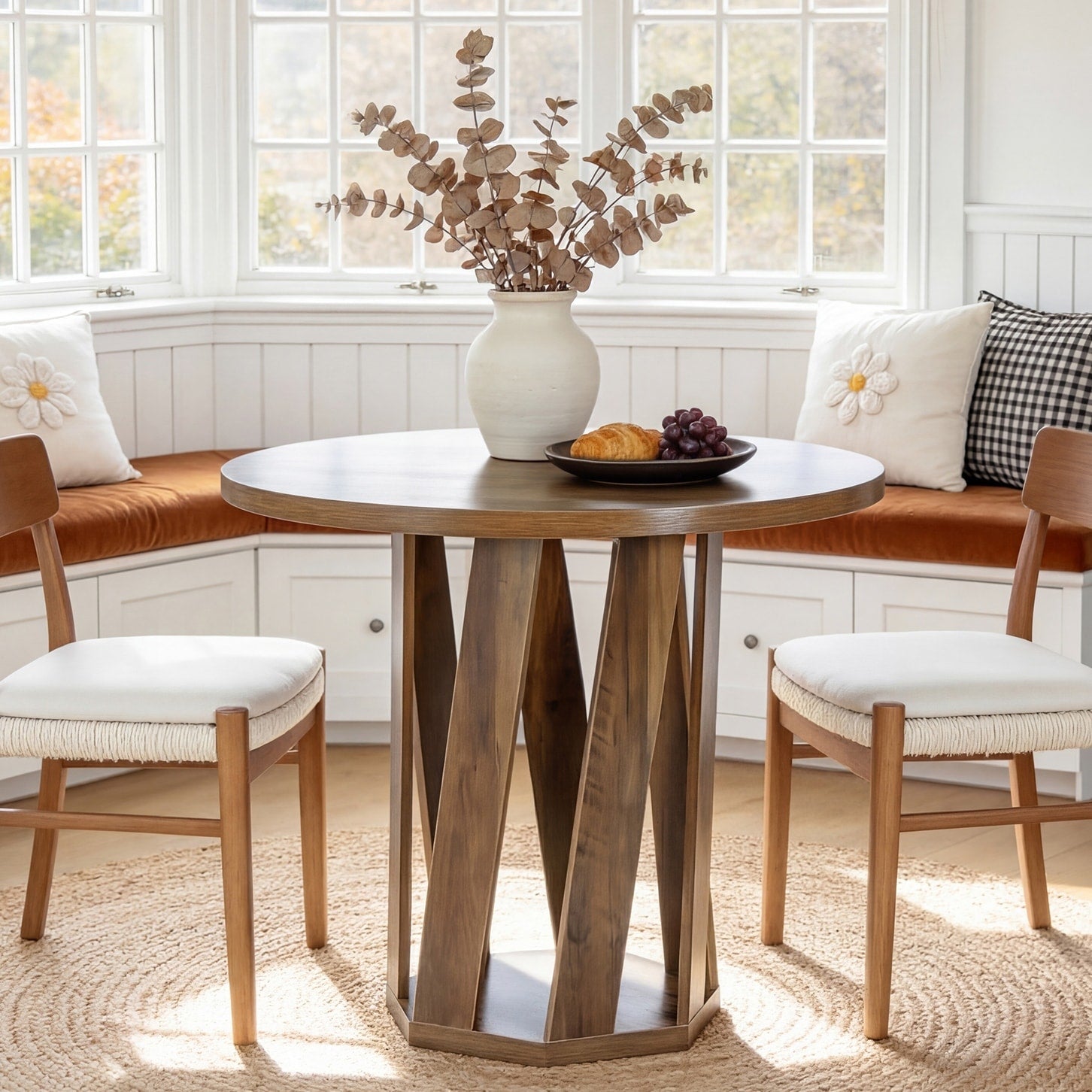 31.5 Round Dining Table For 2 4 People Small Circle Kitchen Table