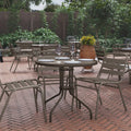31.5 Inch Round Tempered Glass Metal Table