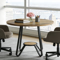31.5 Round Wooden Conference Table Small Meeting Table For 4 People With Storage Shelf