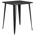 31.5 Inch Square Bar Height Black Antique Gold Metal Indoor Outdoor Table