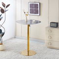 31.5 Folding Golden And White Tulip Bar Table Mid Century Bar Table For 2 4 People With Round Mdf Table Top