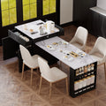 31.5 Kitchen Island With Extendable Dining Table For 4 6 Person Power Outlet Open Shelves And 2 Drawers