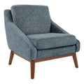 31.75 In.H Blue Finish Low Back Metal Frame Barstool Fabric Seat Set Of 1 33.25