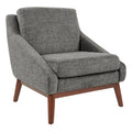 31.75 In.H Gray Finish Low Back Metal Frame Barstool Fabric Seat Set Of 1 33.25