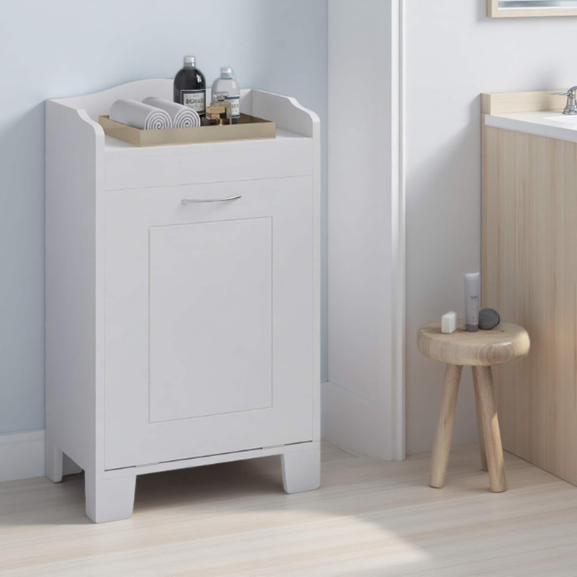 31 H Out Laundry Hamper Free Standing Home Organizer Hamper Bathroom Storage Cabinet With Pull Out Basket