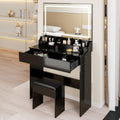 31 X 20 Extra Large Led Mirror Makeup Vanity Table Soft Cushion Stool Suit Compact Dressing Table Suitable For Small Space
