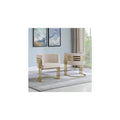 32 In.H Beige Finish Velvet Upholstery Square Barrel Chair Piece Of 1 With Straight Arm 8 X 10