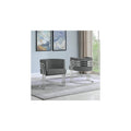 32 In.H Beige Finish Velvet Upholstery Square Barrel Chair Set Of 2 With Straight Arm 8 X 10