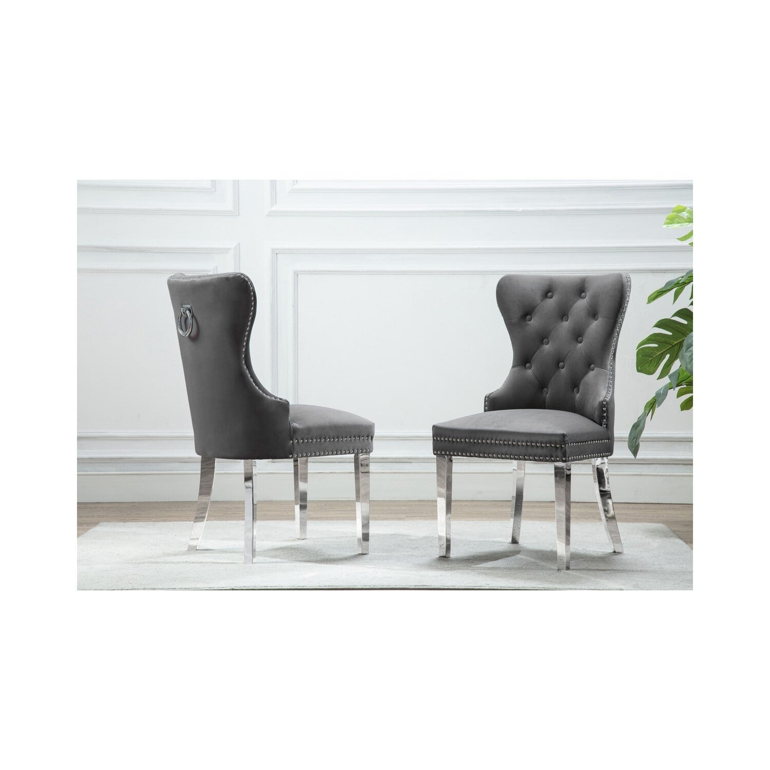 32 In.H Beige Finish Velvet Upholstery Square Barrel Chair Set Of 2 With Straight Arm 8 X 10
