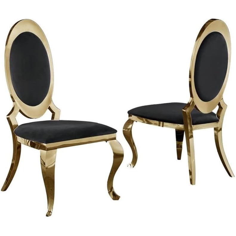 32 In.H Black Finish Velvet Upholstery Oval Barrel Chair Set Of 2 With Straight Arm 8 X 10