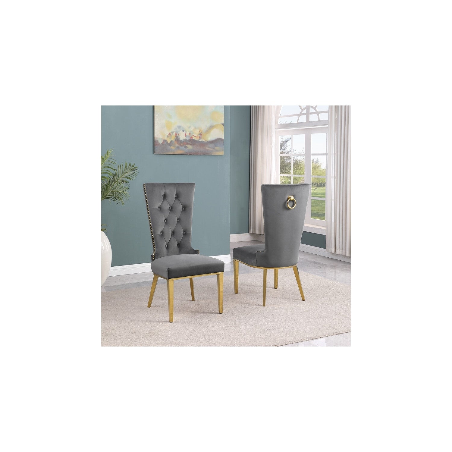 32 In.H Black Finish Velvet Upholstery Square Barrel Chair Set Of 2 With Straight Arm 8 X 10