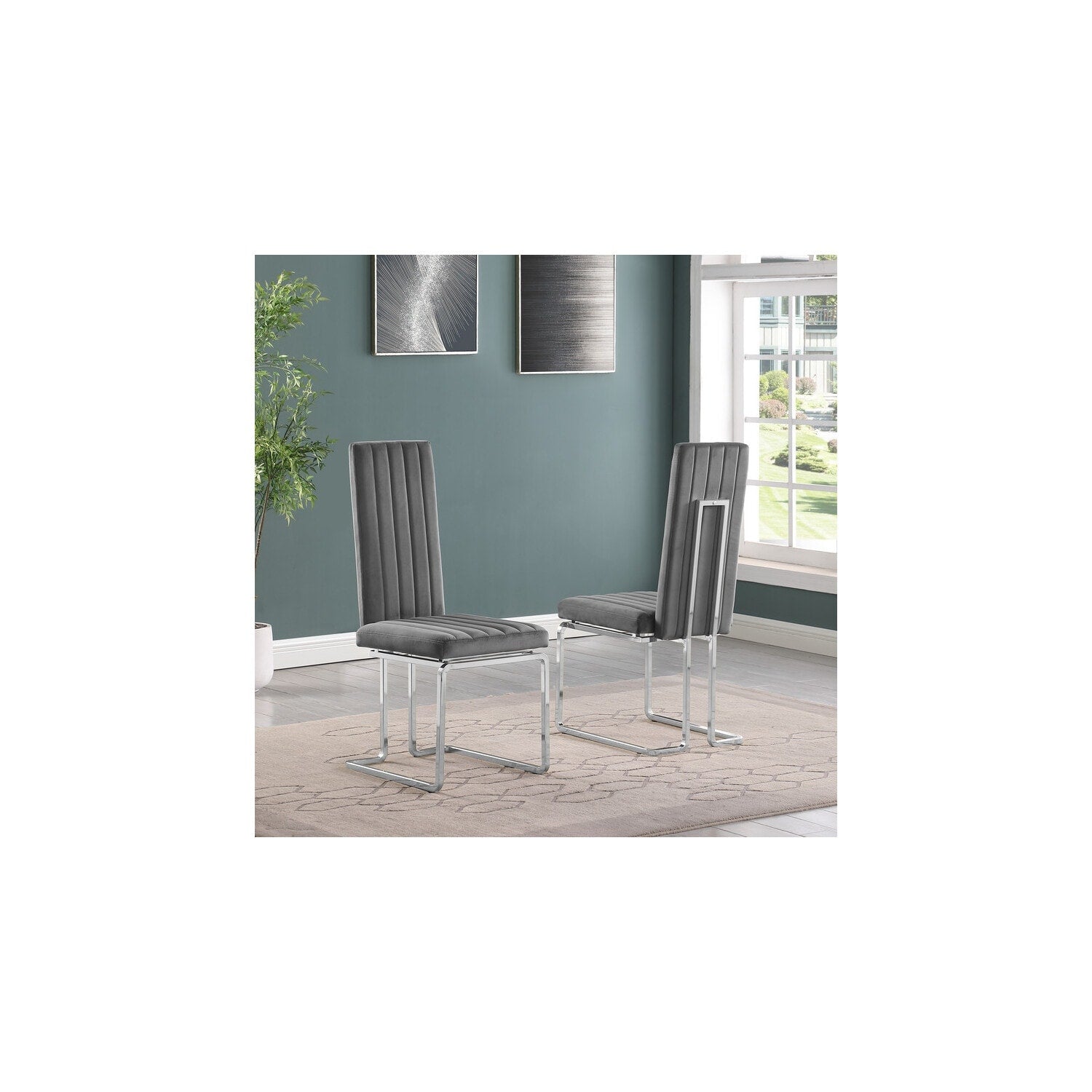 32 In.H Black Finish Velvet Upholstery Square Barrel Chair Set Of 2 With Straight Arm 8 X 10