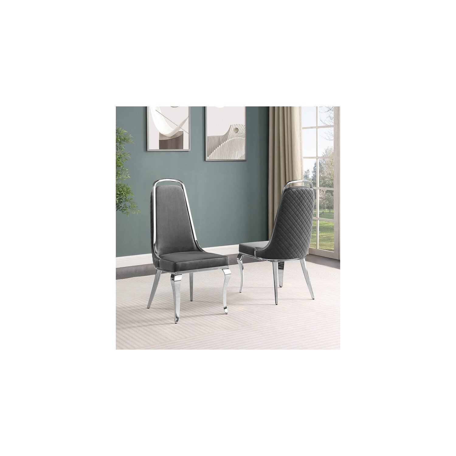 32 In.H Black Finish Velvet Upholstery Square Barrel Chair Set Of 2 With Straight Arm 8 X 10