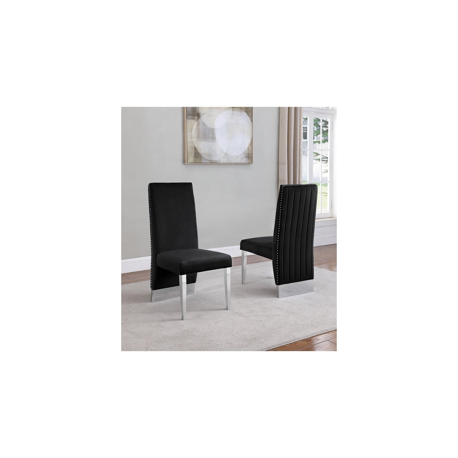 32 In.H Gray Finish Velvet Upholstery Round Barrel Chair Set Of 2 With Straight Arm 8 X 10