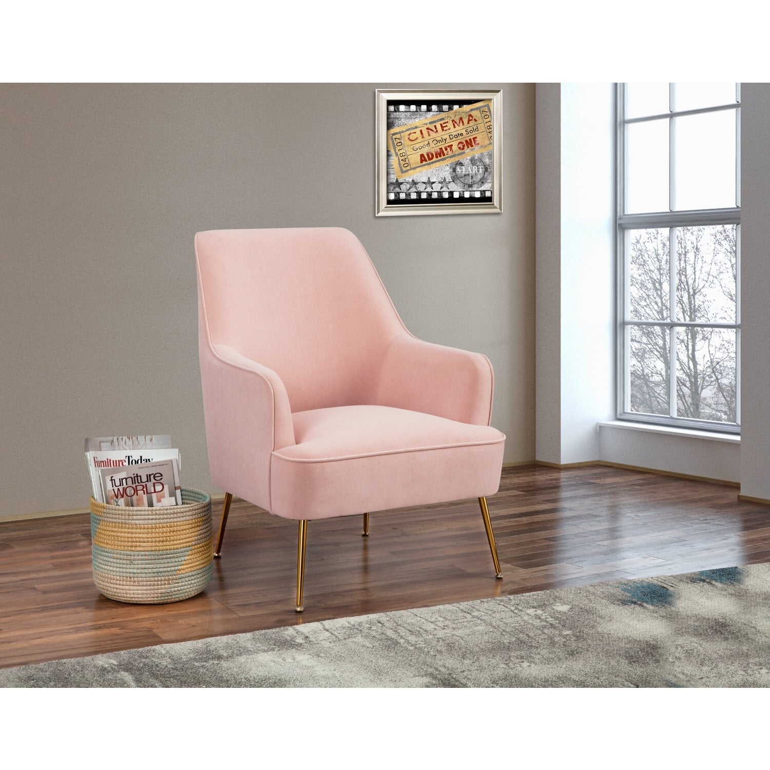 32 In.H Gray Finish Velvet Upholstery Square Barrel Chair Set Of 2 With Straight Arm 8 X 10