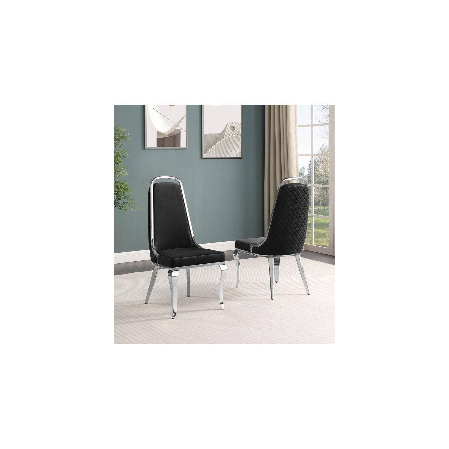 32 In.H White Finish Velvet Upholstery Square Barrel Chair Set Of 2 With Straight Arm 8 X 10