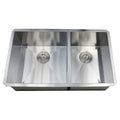 32 Inch Stainless Steel 16 Gauge Double 60 40 Bowl Undermount Zero Radius Kitchen Island Bar Sink