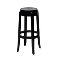 32.5 In.H Black Finish Low Back Metal Frame Barstool Polyester Seat Set Of 1 34