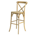 32.5 In.H Brown Finish Low Back Wood Frame Barstool Wood Seat Set Of 1 34