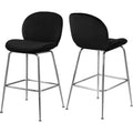 32.5 In.H Clear Finish Low Back Metal Frame Barstool Polyester Seat Set Of 1 34