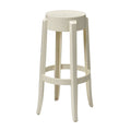 32.5 In.H Clear Finish Low Back Metal Frame Barstool Polyester Seat Set Of 1 34