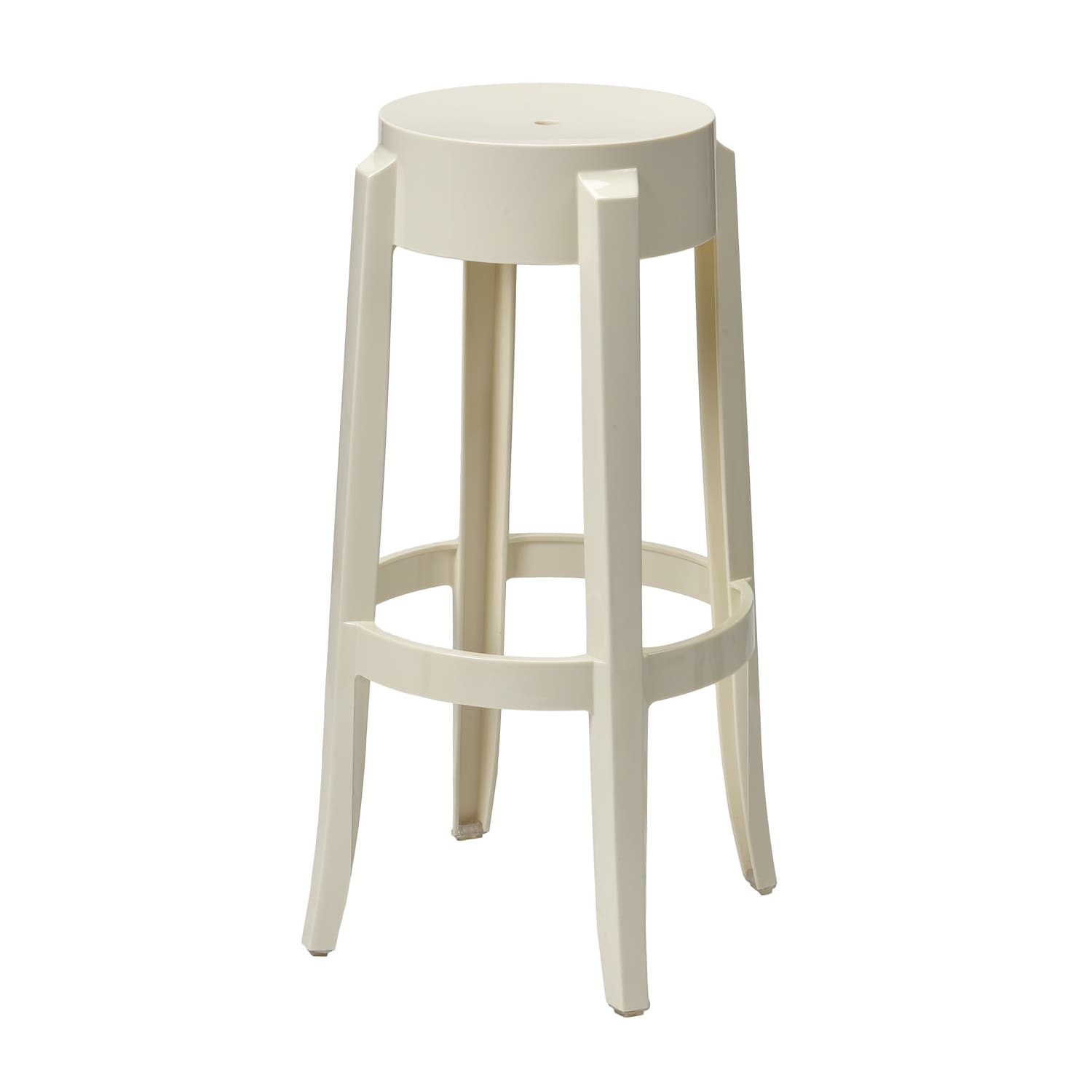 32.5 In.H Clear Finish Low Back Metal Frame Barstool Polyester Seat Set Of 1 34