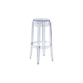 32.5 In.H Clear Finish Low Back Metal Frame Barstool Polyester Seat Set Of 1 34