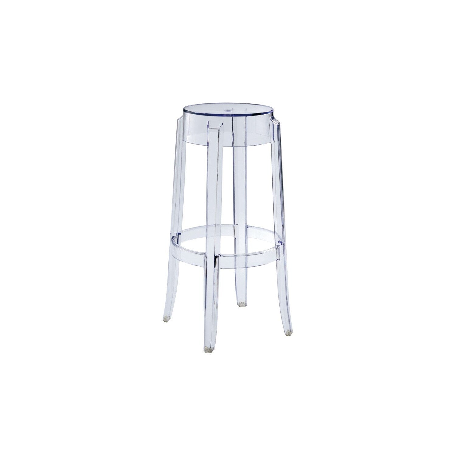 32.5 In.H Clear Finish Low Back Metal Frame Barstool Polyester Seat Set Of 1 34