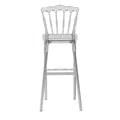 32.5 In.H Clear Finish Low Back Metal Frame Barstool Polyester Seat Set Of 1 34