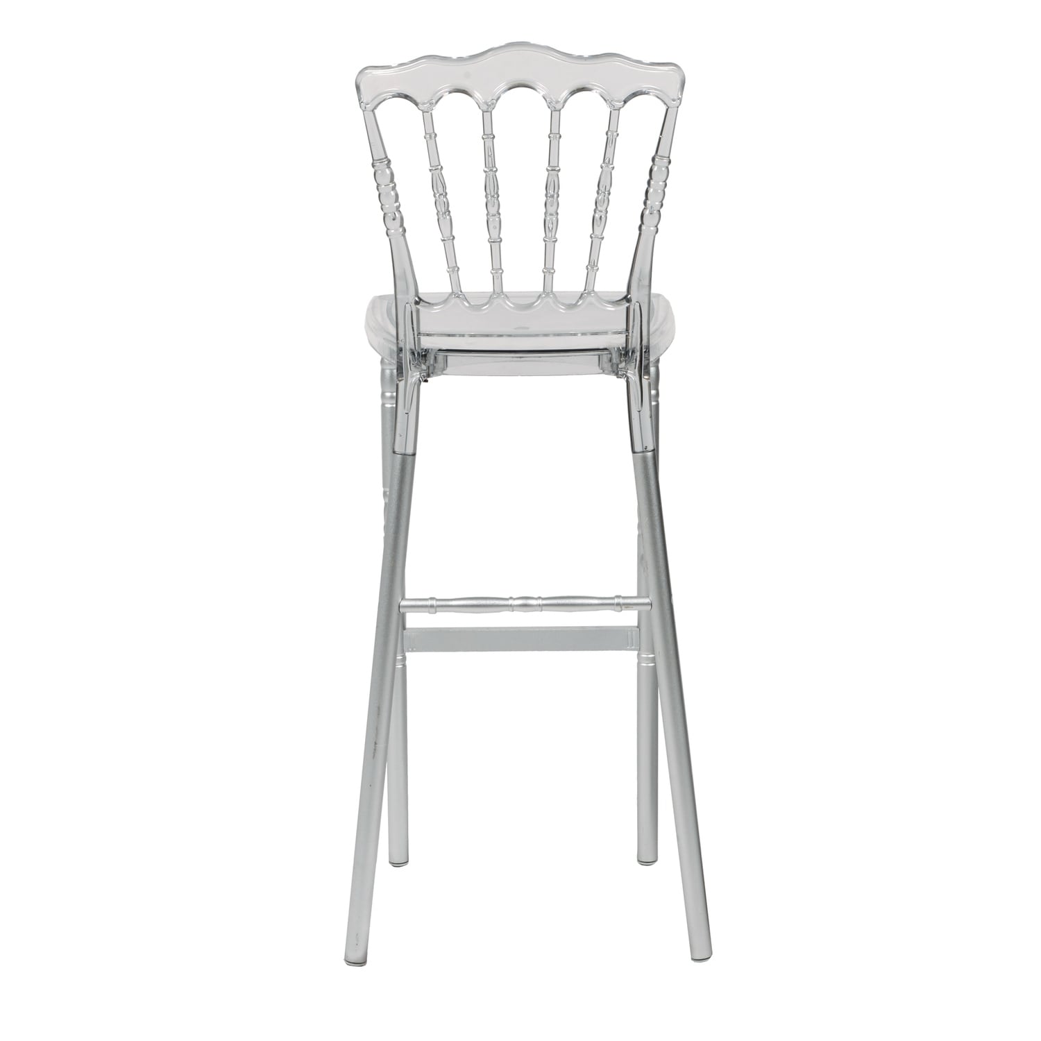 32.5 In.H Clear Finish Low Back Metal Frame Barstool Polyester Seat Set Of 1 34