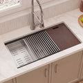 32 L Workstation Single Bowl Stainless Steel Kitchen Sink