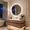 32 Round Bluetooth Speakers Vanity Mirror Wall Mounted Bathroom Mirror 31.50 X31.50