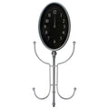 32 Silver Oval Wall Clock With Hooks And Hangers N A
