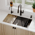 32 Undermount Double Bowl Quartz Kitchen Sink Kit