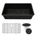 Lexicon Platinum Quartz Composite 32X19 Inch Kitchen Sink With Large Single Bowl