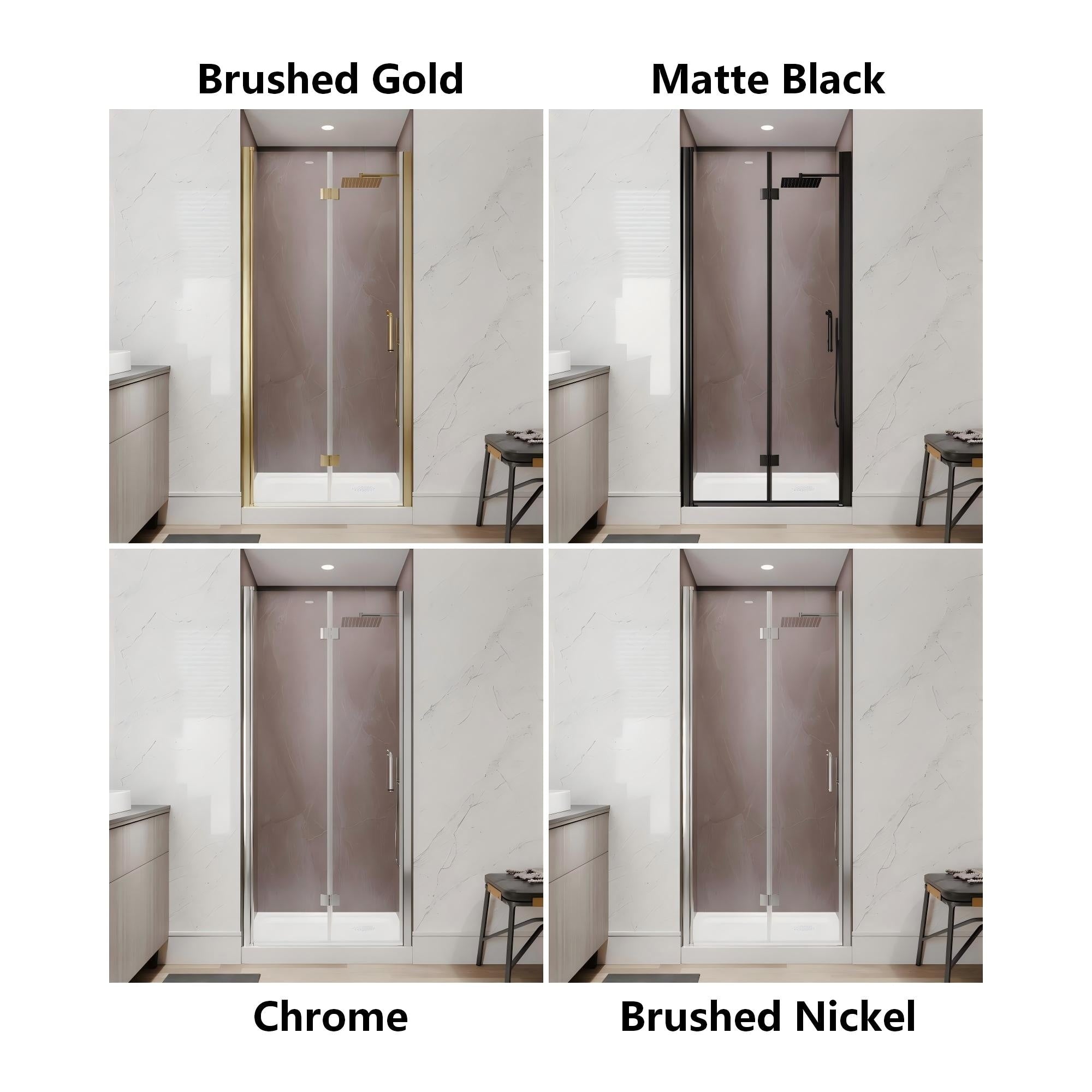 32 34 X72 Pivot Shower Door 1 4 Ansi Clear Glass 180Degree Dual Swing 2 Adjustable Width Reversible Enclosure