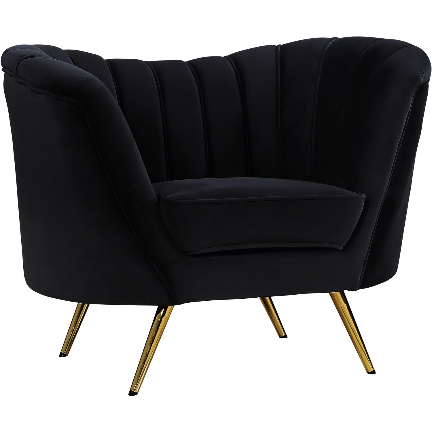 33 In.H Black Finish Velvet Upholstery Round Barrel Chair Piece Of 1 With Straight Arm 8 X 10