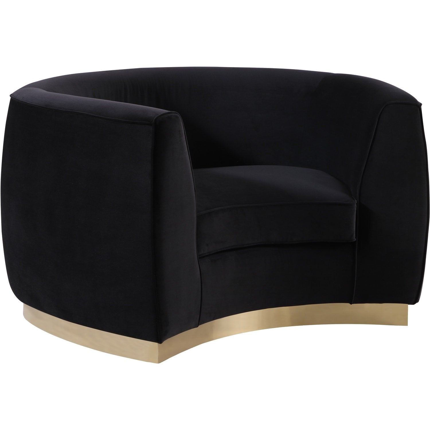 33 In.H Navy Finish Velvet Upholstery Circle Barrel Chair Piece Of 1 With Straight Arm 8 X 10