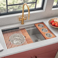 Ruvati 33 Inch Workstation Ledge Kitchen Sink Undermount 16 Gauge Stainless Steel Rvh8222