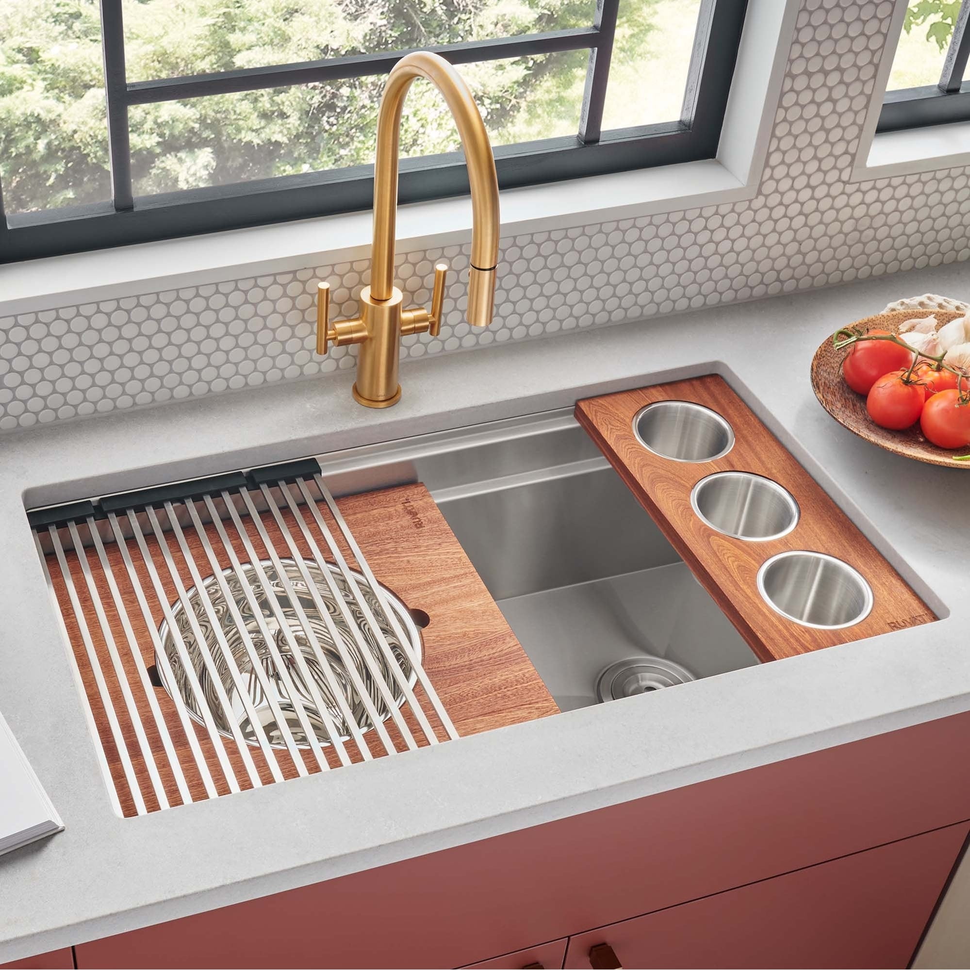 Ruvati 33 Inch Workstation Ledge Kitchen Sink Undermount 16 Gauge Stainless Steel Rvh8222
